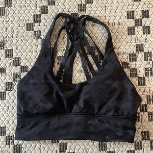 Lululemon Free to Be Longline Bra - black camo